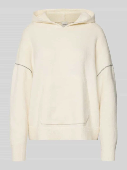 Zdjęcie produktu Bluza z kapturem o kroju oversized z imitacji dzianiny model ‘Plush’ Calvin Klein Złamany biały