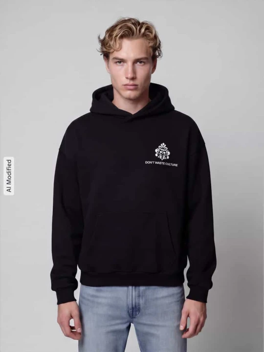 Zdjęcie produktu Bluza z kapturem o kroju oversized z mieszanka bawełny model 'PURO' Don't Waste Culture Czarny