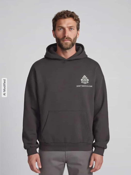 Zdjęcie produktu Bluza z kapturem o kroju oversized z mieszanka bawełny model 'PURO' Don't Waste Culture Średnioszary