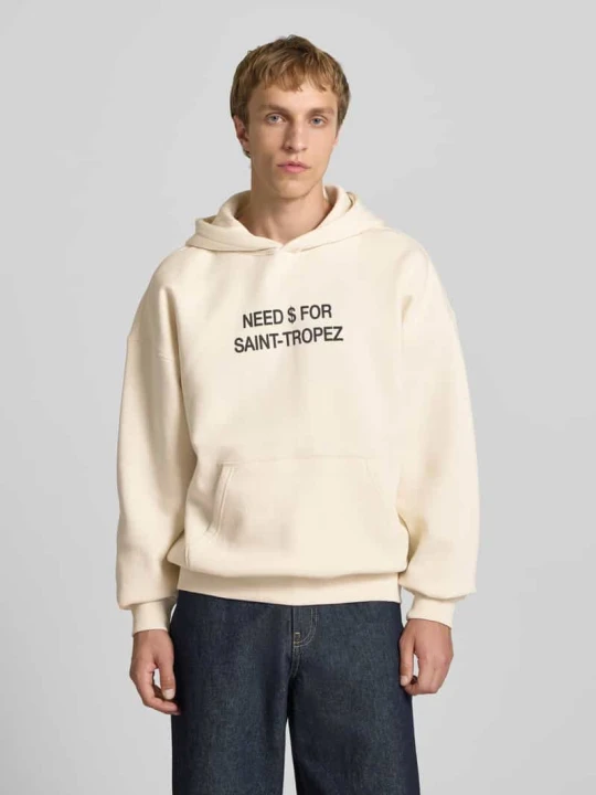 Zdjęcie produktu Bluza z kapturem o kroju oversized z mieszanki bawełny model 'LEROY' Only & Sons Złamany biały