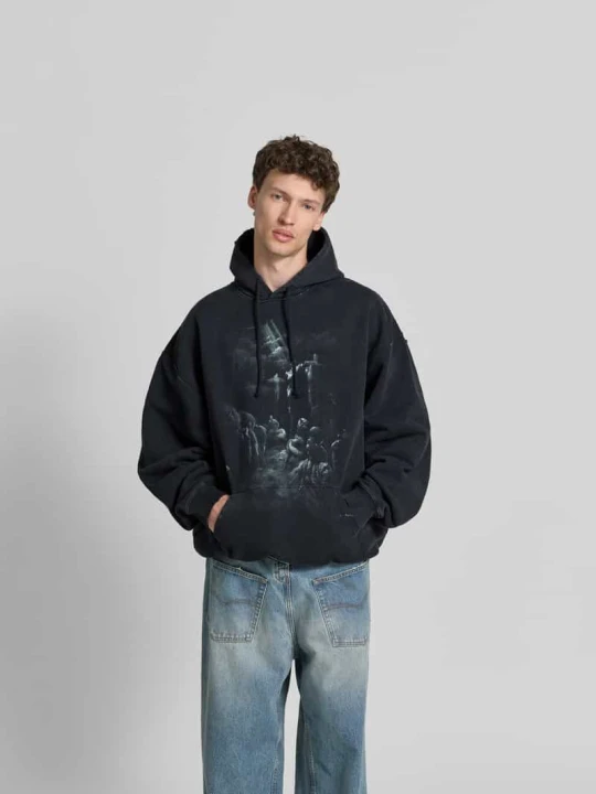 Zdjęcie produktu oversized bluza z kapturem z mieszanki bawełny Vetements Antracytowy