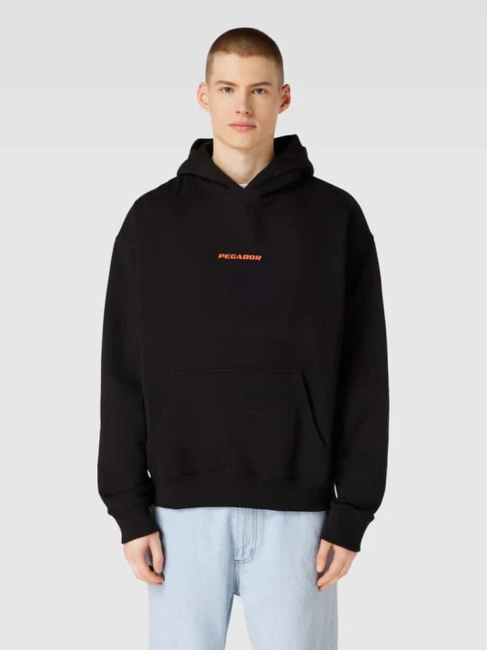 Zdjęcie produktu Bluza z kapturem o kroju oversized z nadrukiem z logo model ‘COLNE’ Pegador Czarny