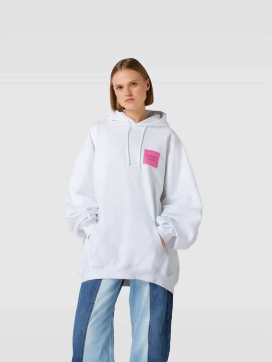 Zdjęcie produktu Bluza z kapturem o kroju oversized z nadrukiem z logo Vetements Biały