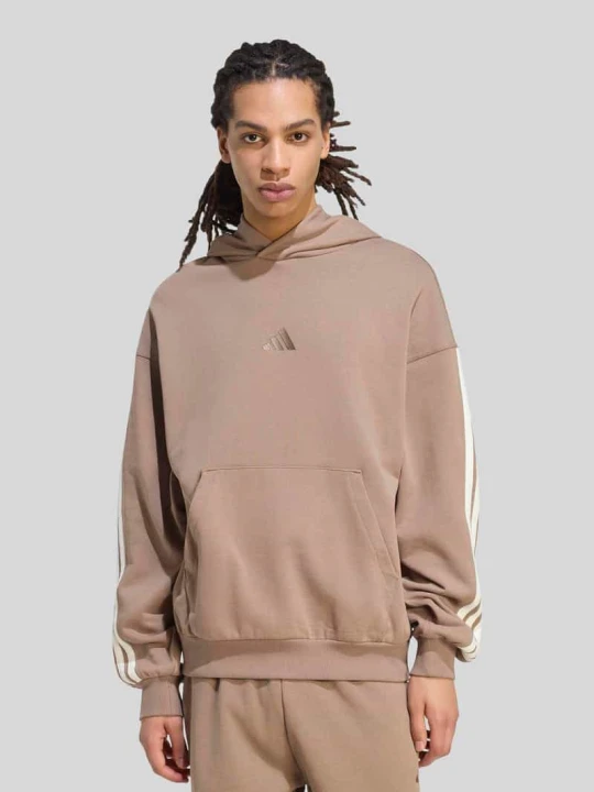 Zdjęcie produktu Bluza z kapturem o kroju regular fit z czystej bawełny Adidas Beżowy