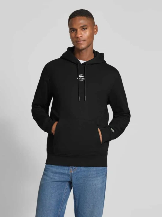 Zdjęcie produktu Bluza z kapturem o kroju regular fit z czystej bawełny Lacoste Czarny