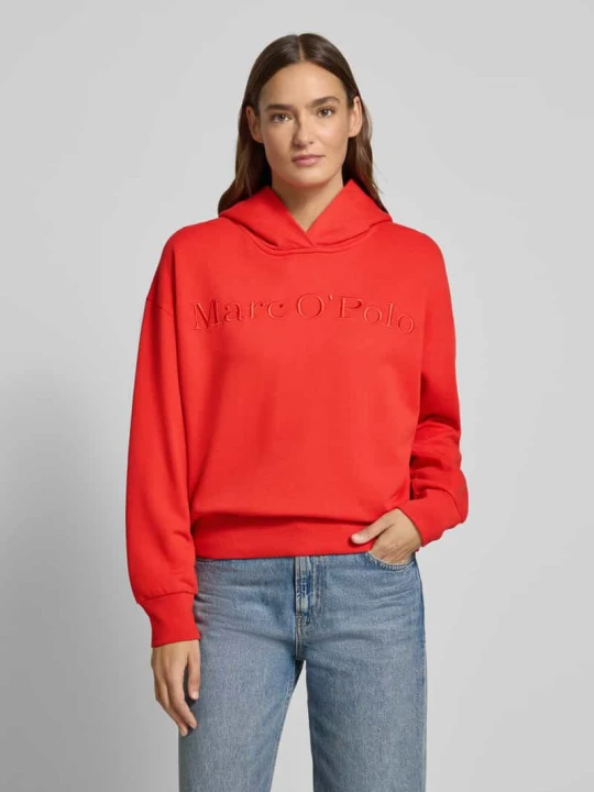 Zdjęcie produktu Bluza z kapturem o kroju regular fit z czystej bawełny Marc O'Polo Jasnoczerwony
