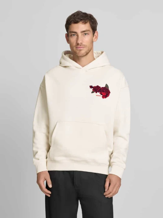 Zdjęcie produktu Bluza z kapturem o kroju regular fit z czystej bawełny model 'DAGETHOOD' Hugo Biały