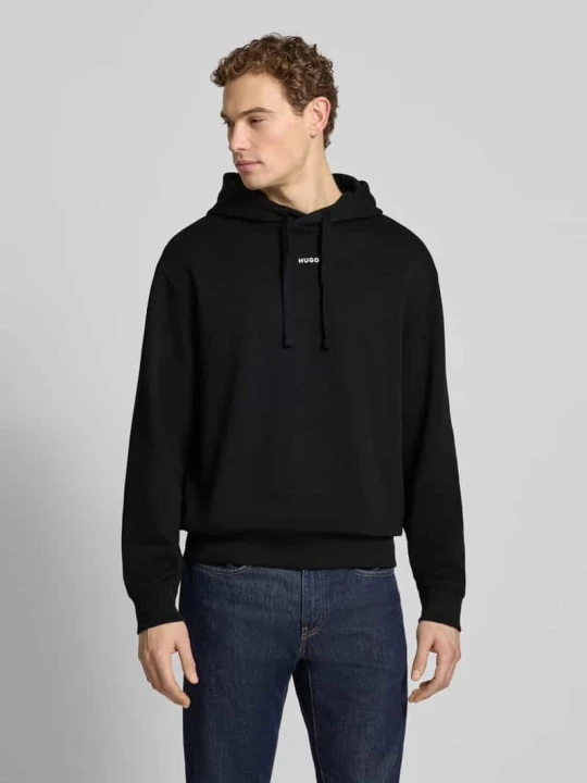 Zdjęcie produktu Bluza z kapturem o kroju regular fit z czystej bawełny model „DAPO” Hugo Czarny