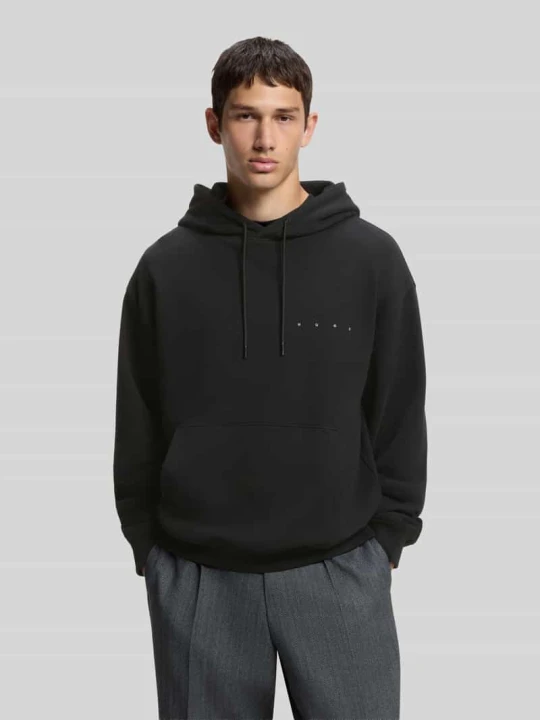 Zdjęcie produktu bluza z kapturem o kroju regular fit z czystej bawełny model 'Dikenhood' Hugo Czarny