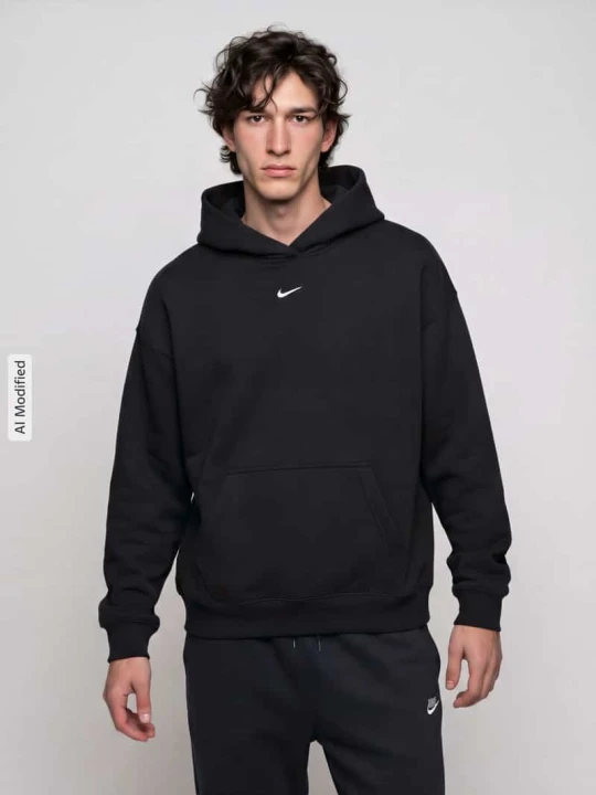 Zdjęcie produktu Bluza z kapturem o kroju regular fit z czystej bawełny Nike Czarny