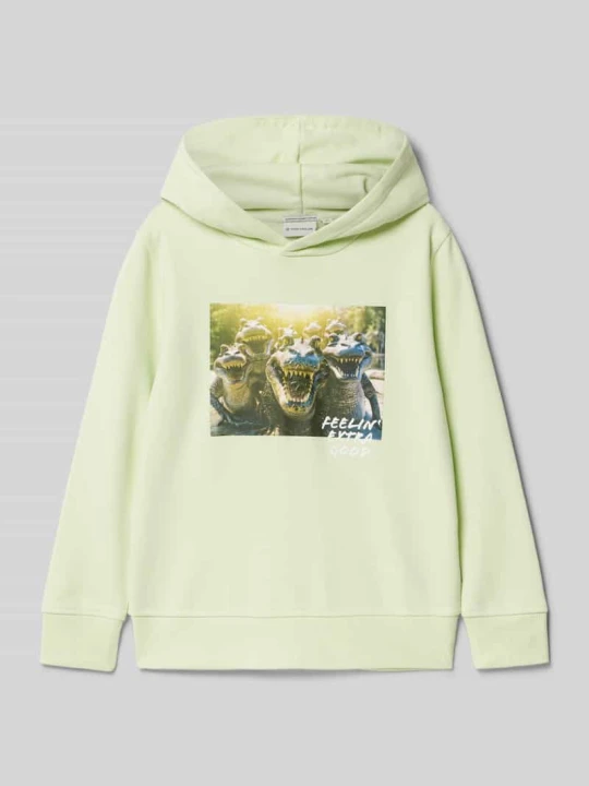 Zdjęcie produktu Bluza z kapturem o kroju regular fit z czystej bawełny Tom Tailor Jasnozielony