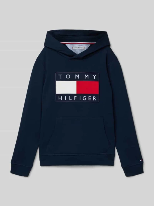 Zdjęcie produktu Bluza z kapturem Regular Fit z czystej bawełny Tommy Hilfiger Granatowy