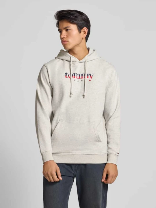 Zdjęcie produktu Bluza z kapturem o kroju regular fit z czystej bawełny Tommy Jeans Jasnoszary melanż