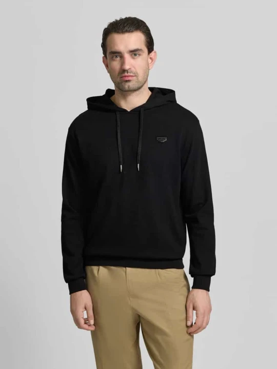 Zdjęcie produktu Bluza z kapturem o kroju regular fit o wyglądzie dzianiny Antony Morato czarny