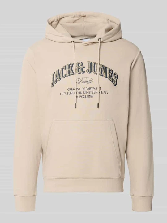 Zdjęcie produktu Bluza z kapturem o kroju regular fit z mieszanka bawełny model 'Denver' Jack&Jones Beżowy