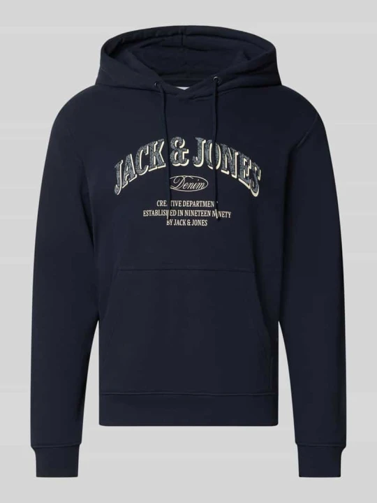 Zdjęcie produktu Bluza z kapturem o kroju regular fit z mieszanka bawełny model 'Denver' Jack&Jones Ciemnoniebieski