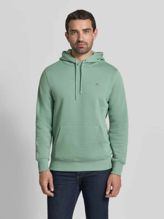 Zdjęcie produktu bluza z kapturem o kroju regular fit z mieszanki bawełny Gant Miętowy