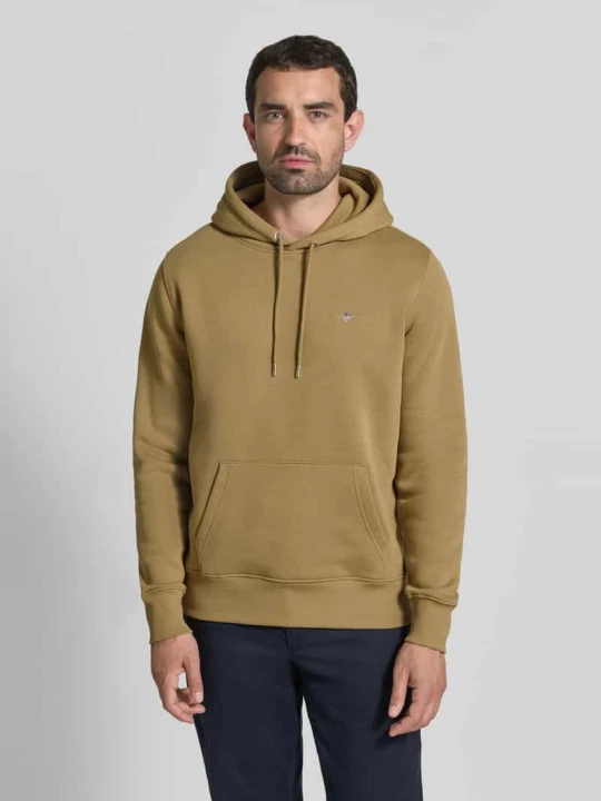 Zdjęcie produktu bluza z kapturem o kroju regular fit z mieszanki bawełny Gant Orzechowy