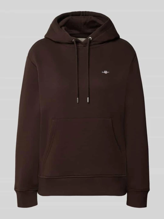 Zdjęcie produktu bluza z kapturem o kroju regular fit z mieszanki bawełny Gant Ciemnobrązowy