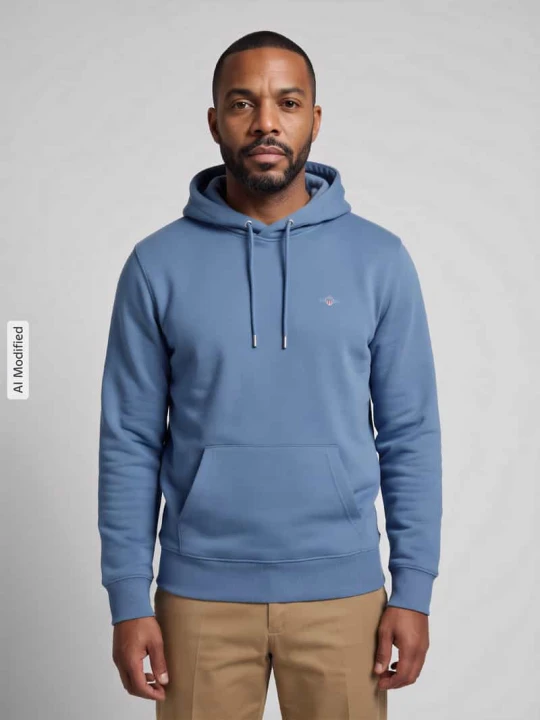 Zdjęcie produktu Bluza z kapturem o kroju regular fit z mieszanki bawełny Gant Jasnoniebieski