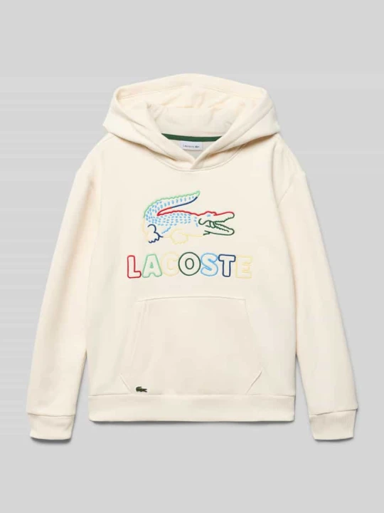 Zdjęcie produktu Bluza z kapturem o kroju regular fit z mieszanki bawełny Lacoste Écru
