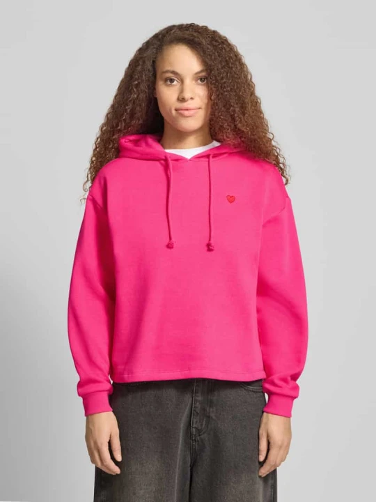 Zdjęcie produktu Bluza z kapturem o kroju regular fit z mieszanki bawełny model „CHILLI” Pieces Mocnoróżowy