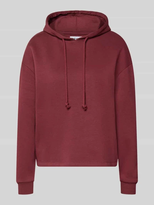 Zdjęcie produktu bluza z kapturem o kroju regular fit z mieszanki bawełny model 'CHILLI' Pieces Bordowy