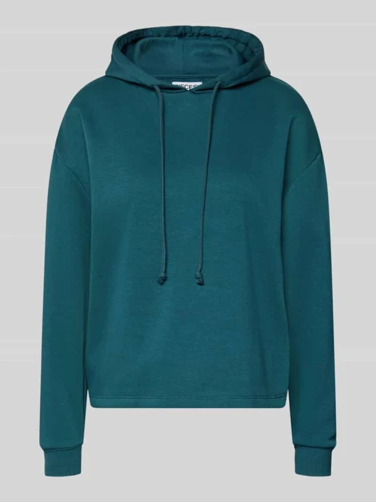 Zdjęcie produktu bluza z kapturem o kroju regular fit z mieszanki bawełny model 'CHILLI' Pieces Petrol
