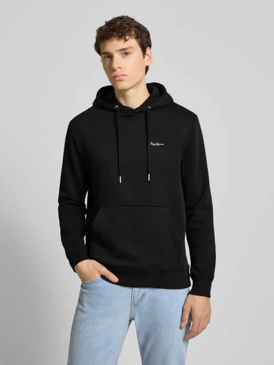 Zdjęcie produktu Bluza z kapturem o kroju regular fit z mieszanki bawełny model ‘GRIFFIN’ Pepe Jeans Czarny
