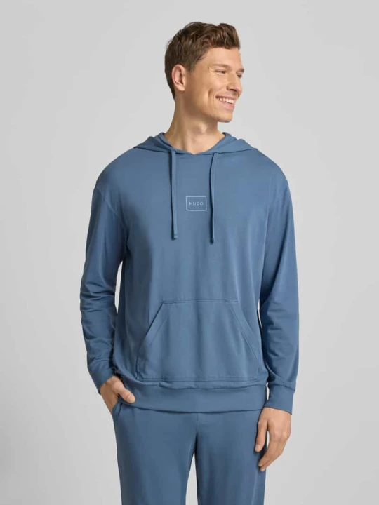 Zdjęcie produktu Bluza z kapturem krój regular fit z Mieszanka bawełny Model 'LAZE' Hugo Jeansowy niebieski