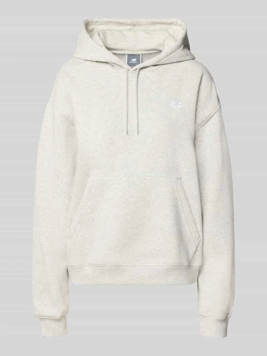 Zdjęcie produktu bluza z kapturem o kroju regular fit z mieszanki bawełny New Balance Jasnoszary melanż