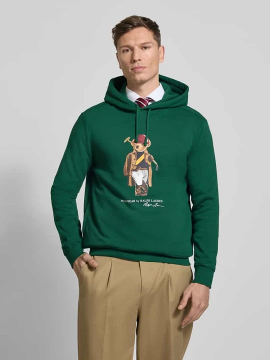 Zdjęcie produktu Bluza z kapturem o kroju regular fit z mieszanki bawełny Polo Ralph Lauren Ciemnozielony