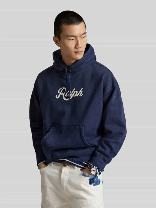 Zdjęcie produktu bluza z kapturem o kroju regular fit z mieszanki bawełny Polo Ralph Lauren Ciemnoniebieski