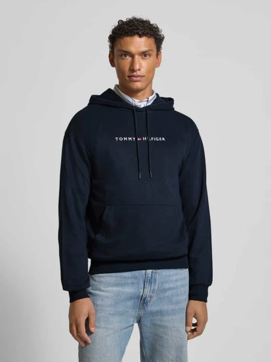 Zdjęcie produktu Bluza z kapturem o kroju regular fit z mieszanki bawełny Tommy Hilfiger Granatowy
