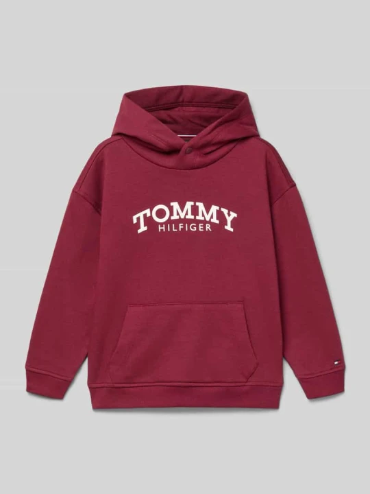 Zdjęcie produktu Bluza z kapturem o kroju regular fit z mieszanki bawełny Tommy Hilfiger Bordowy