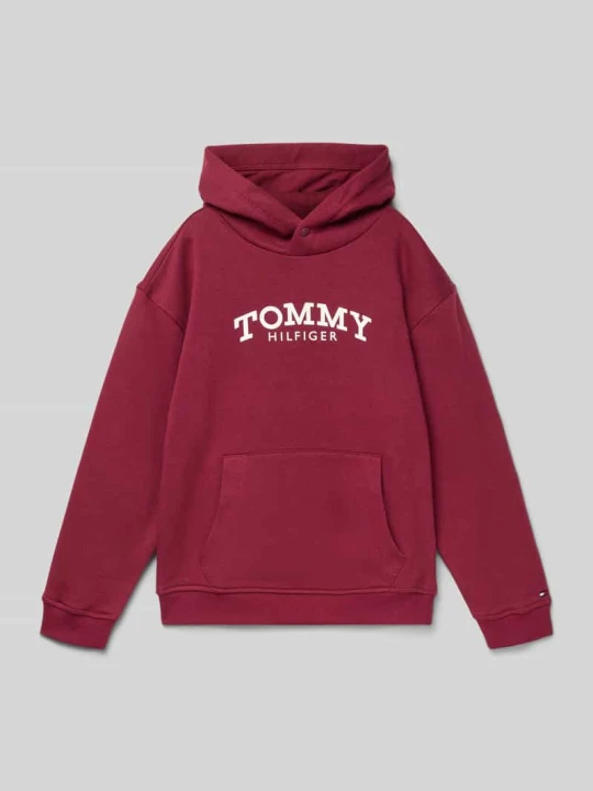 Zdjęcie produktu Bluza z kapturem o kroju regular fit z mieszanki bawełny Tommy Hilfiger Bordowy