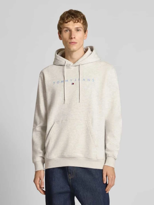 Zdjęcie produktu Bluza z kapturem o kroju regular fit z mieszanki bawełny Tommy Jeans Jasnoszary melanż