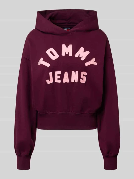 Zdjęcie produktu bluza z kapturem o kroju regular fit z mieszanki bawełny Tommy Jeans Bordowy