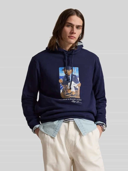 Zdjęcie produktu Bluza z kapturem o kroju regular fit z nadruk polo bear Polo Ralph Lauren Granatowy