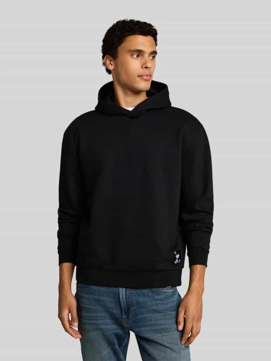Zdjęcie produktu Bluza z kapturem o kroju relaxed fit z mieszanki bawełny z nadrukiem z motywem Peanuts Tom Tailor Czarny