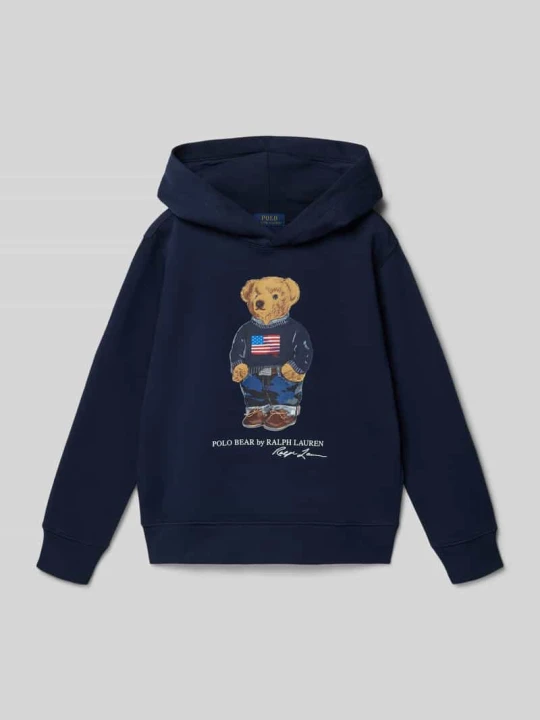 Zdjęcie produktu bluza z kapturem o kroju regular fit z nadrukiem polo bear Polo Ralph Lauren Granatowy