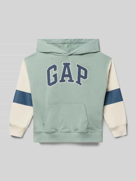 Zdjęcie produktu bluza z kapturem o kroju regular fit z nadrukiem z logo GAP Trzcinowy