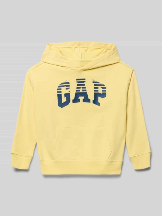 Zdjęcie produktu bluza z kapturem o kroju regular fit z nadrukiem z logo GAP Żółty
