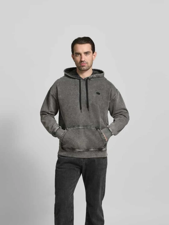 Zdjęcie produktu Bluza z kapturem o kroju relaxed fit w optyce denimu Diesel Antracytowy
