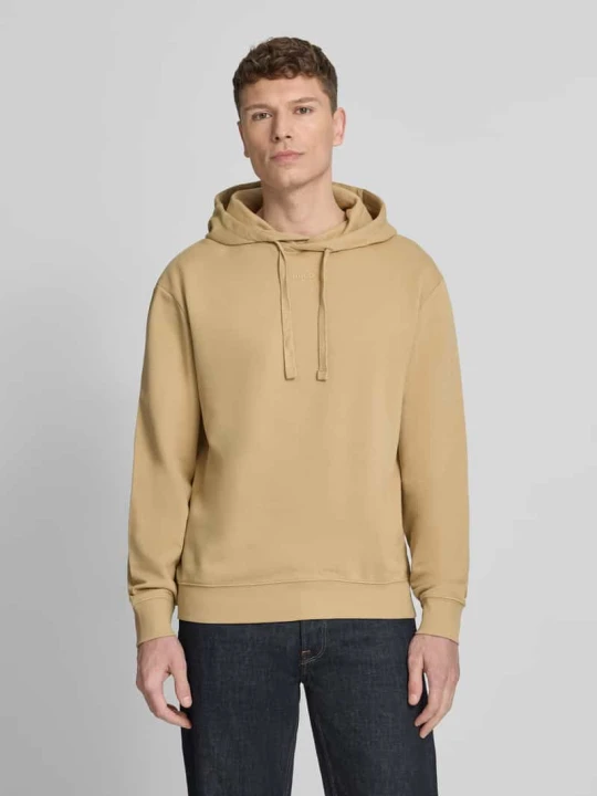 Zdjęcie produktu Bluza z kapturem o kroju relaxed fit z czystej bawełny model 'DAPO' Hugo Piaskowy
