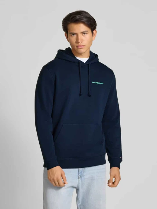 Zdjęcie produktu Bluza z kapturem o kroju relaxed fit z czystej bawełny Tommy Jeans Granatowy