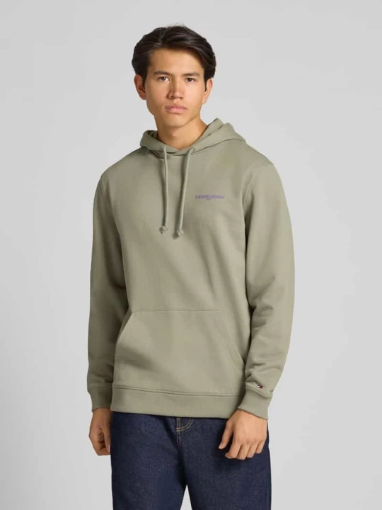 Zdjęcie produktu Bluza z kapturem o kroju relaxed fit z czystej bawełny Tommy Jeans Oliwkowy