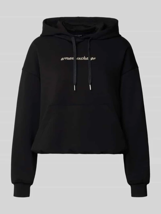 Zdjęcie produktu Bluza z kapturem o kroju relaxed fit z dodatkiem wiskozy Armani Exchange Czarny
