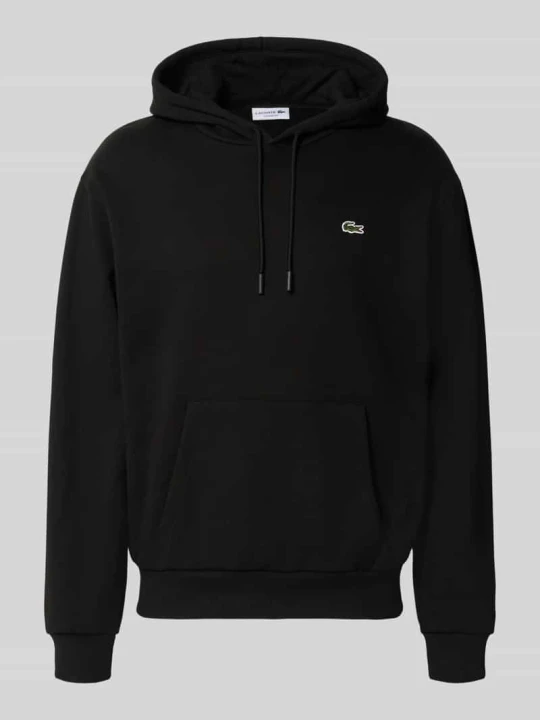 Zdjęcie produktu Bluza z kapturem o kroju relaxed fit z mieszanki bawełny Lacoste Czarny
