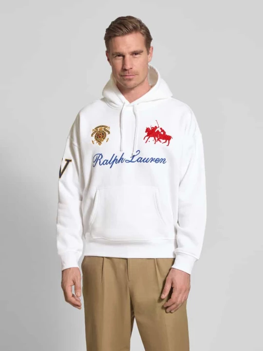 Zdjęcie produktu Bluza z kapturem o kroju relaxed fit z mieszanki bawełny Polo Ralph Lauren Biały